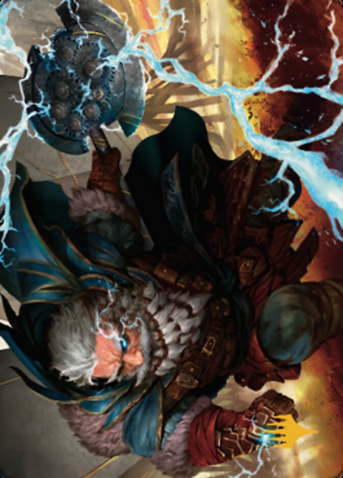 Electrostatic Infantry Art Card (Gold-Stamped Signature) [Dominaria United Art Series] | Good Games Adelaide SA