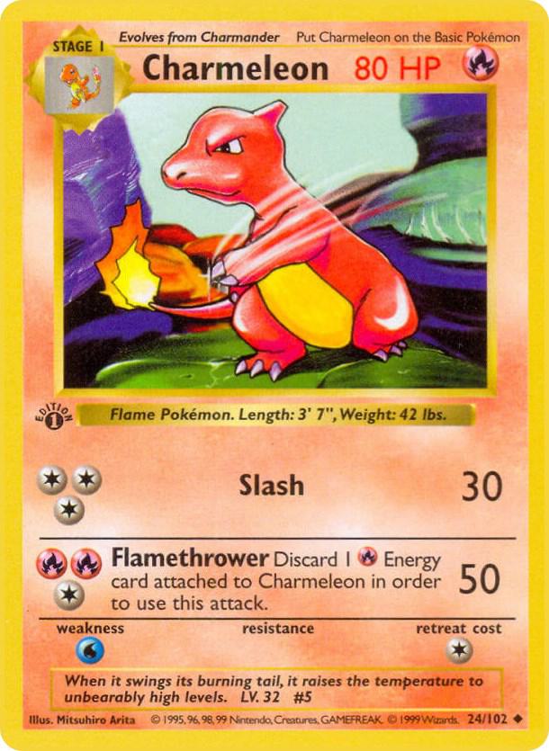 Charmeleon 024/102 (Base Set (Shadowless))  - 1st Edition | Good Games Adelaide SA