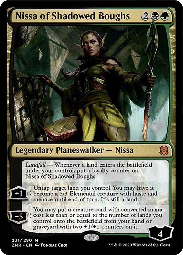 Nissa of Shadowed Boughs 231 (Promo Pack: Zendikar Rising)  | Good Games Adelaide SA
