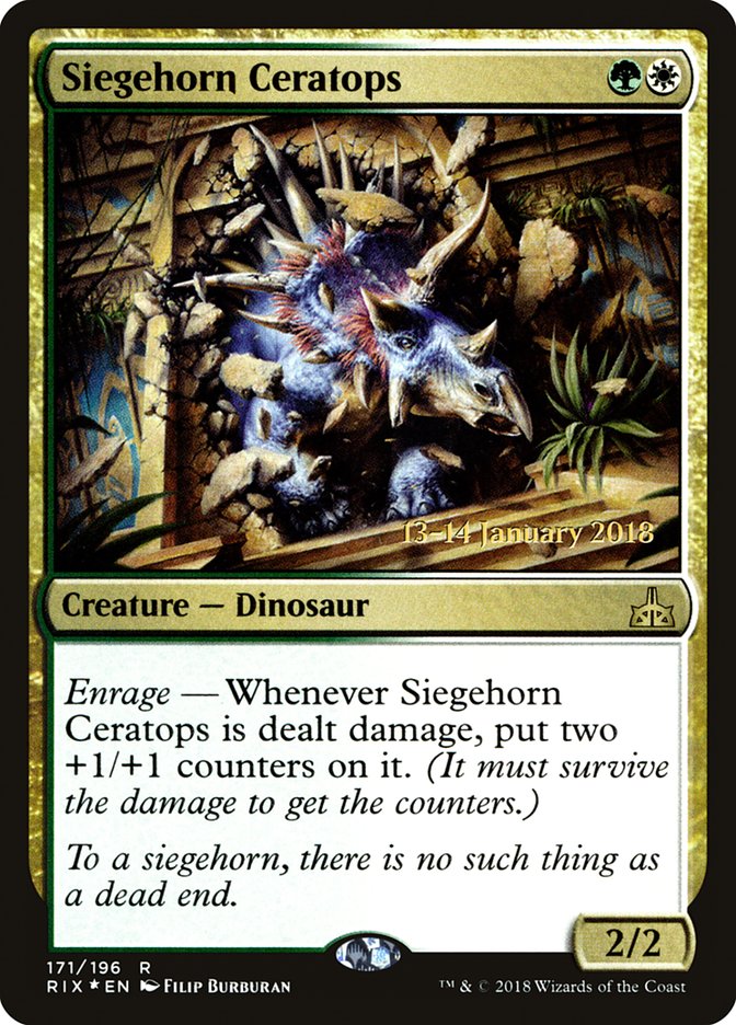 Siegehorn Ceratops [Rivals of Ixalan Promos] | Good Games Adelaide SA