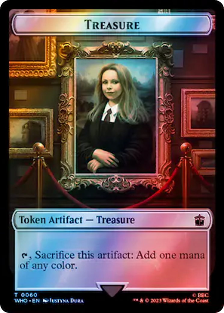 Warrior // Treasure (0060) Double-Sided Token (Surge Foil) [Doctor Who Tokens] | Good Games Adelaide SA
