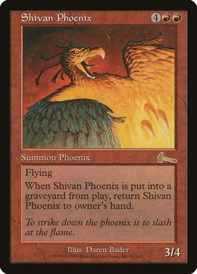 Shivan Phoenix 91 (Urza's Legacy)  | Good Games Adelaide SA