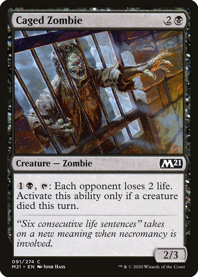 Caged Zombie 91 (Core Set 2021)  - Foil | Good Games Adelaide SA