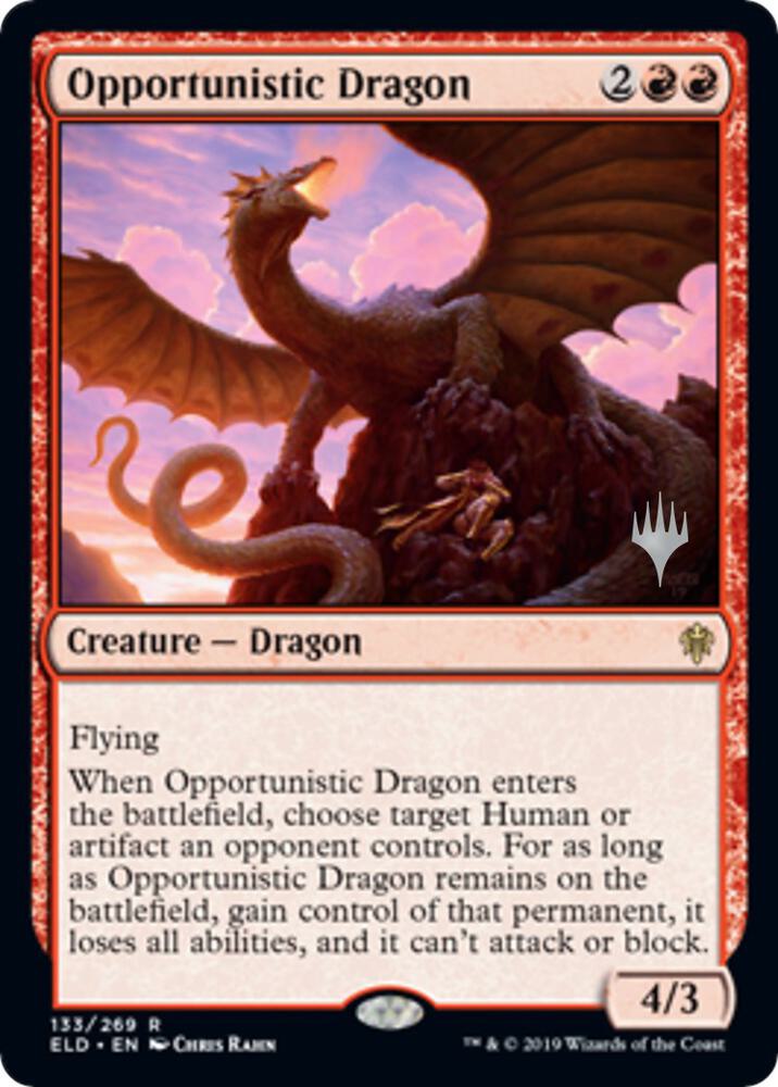Opportunistic Dragon 133 (Promo Pack: Throne of Eldraine)  - Foil | Good Games Adelaide SA