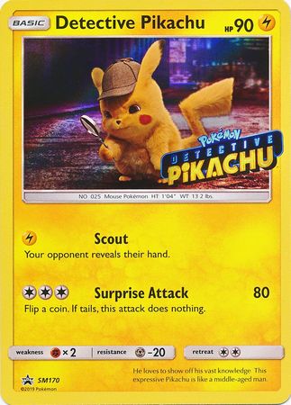Detective Pikachu (SM170) (Detective Pikachu Stamped) [Sun & Moon: Black Star Promos] | Good Games Adelaide SA