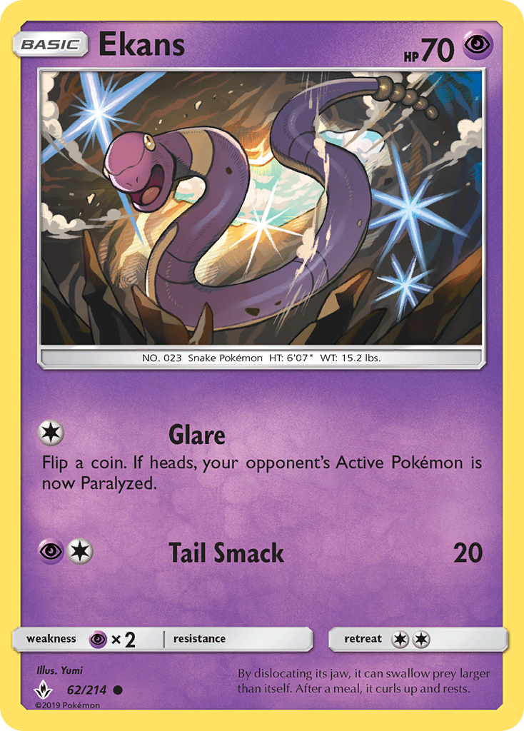 Ekans (62/214) [Sun & Moon: Unbroken Bonds] | Good Games Adelaide SA