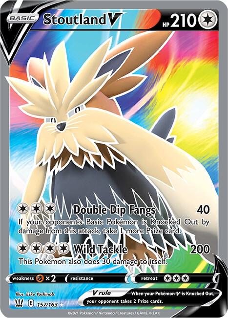 Stoutland V Full Art 157/163 (SWSH05: Battle Styles)  - Holofoil | Good Games Adelaide SA