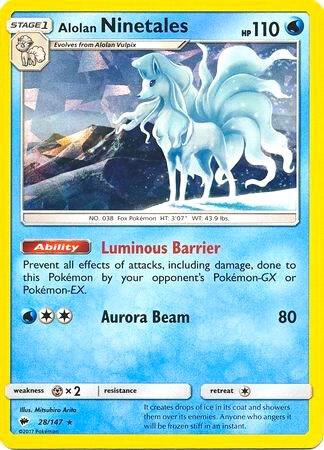 Alolan Ninetales 28 147 Cracked Ice Holo 028/147 (Deck Exclusives)  - Holofoil | Good Games Adelaide SA