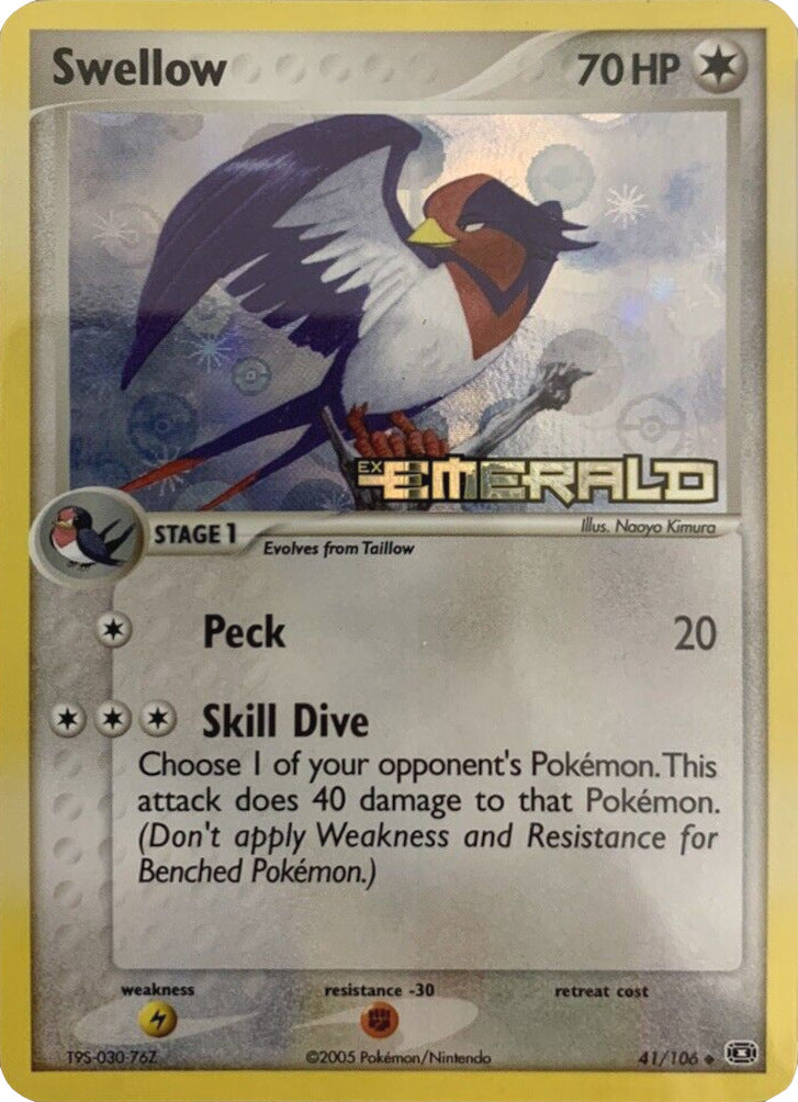Swellow (41/106) (Stamped) [EX: Emerald] | Good Games Adelaide SA