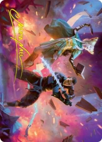 Explosive Entry Art Card Gold Stamped Signature 13 (Art Series: Kamigawa: Neon Dynasty)  | Good Games Adelaide SA
