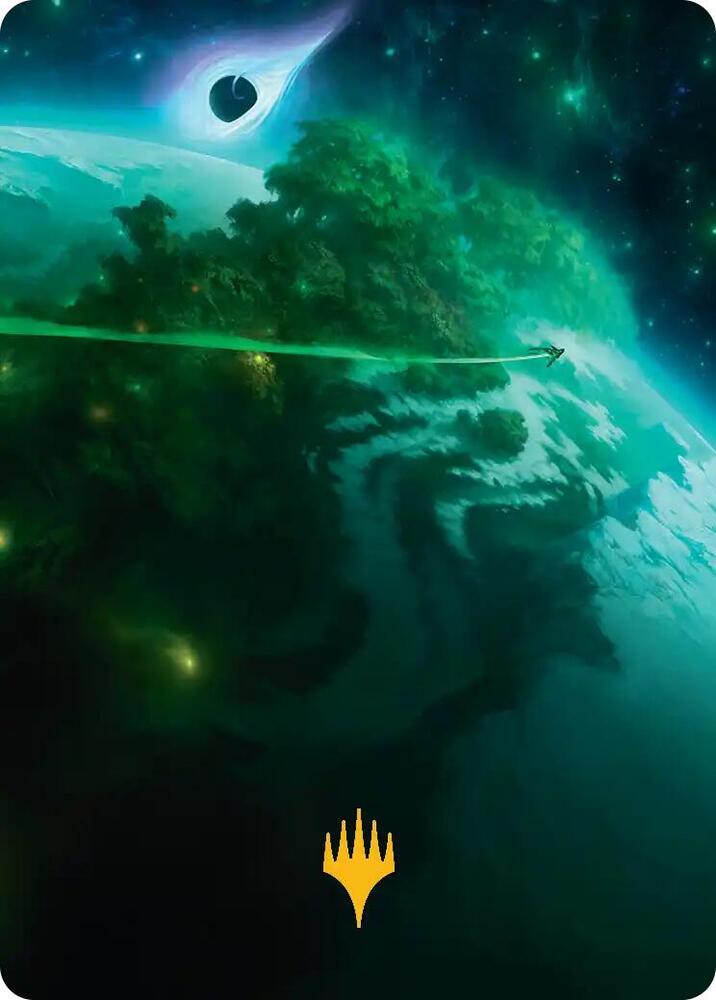 Evendo Waking Haven Art Card Gold Stamped Planeswalker Symbol 30 (Art Series: Edge of Eternities)  | Good Games Adelaide SA