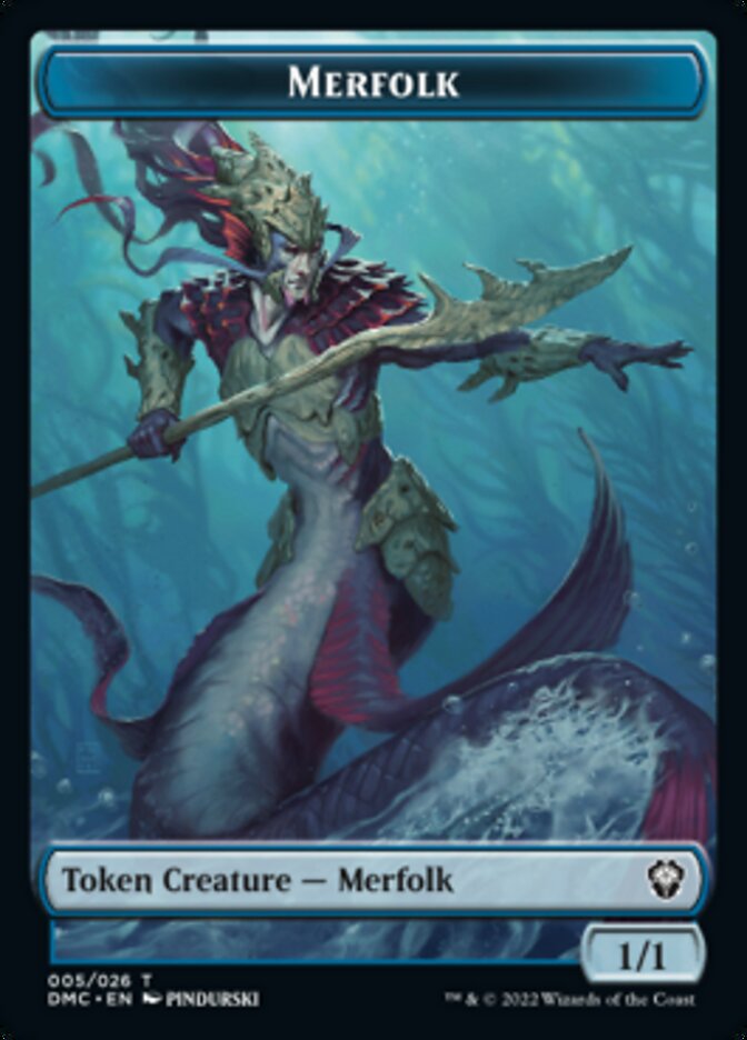 Saproling // Merfolk Double-sided Token [Dominaria United Tokens] | Good Games Adelaide SA