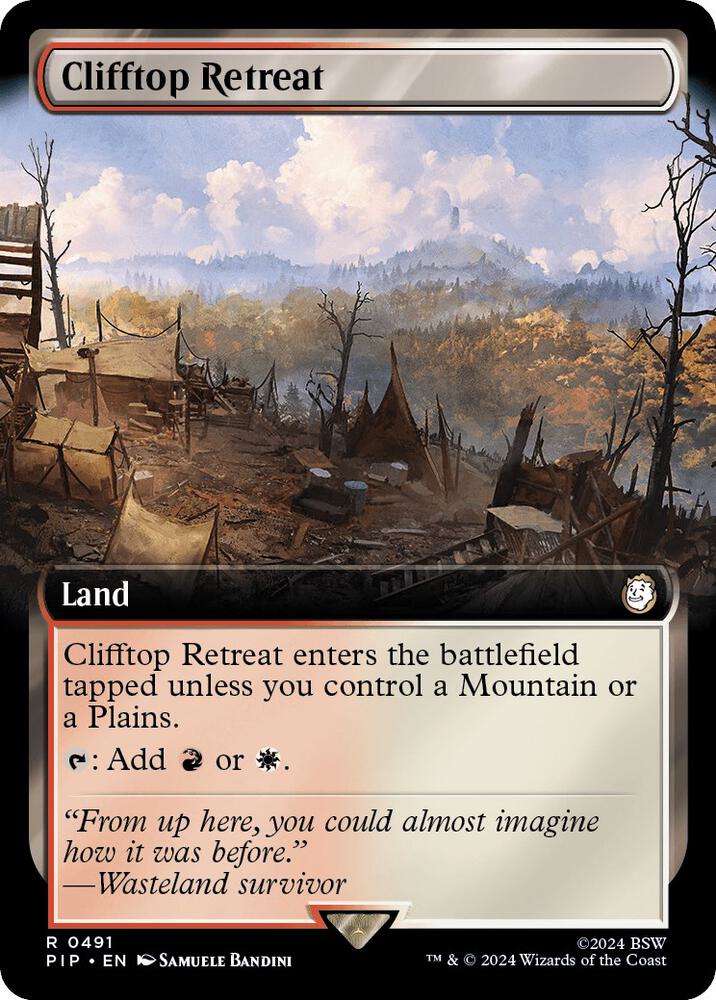 Clifftop Retreat Extended Art 491 (Universes Beyond: Fallout)  - Foil | Good Games Adelaide SA