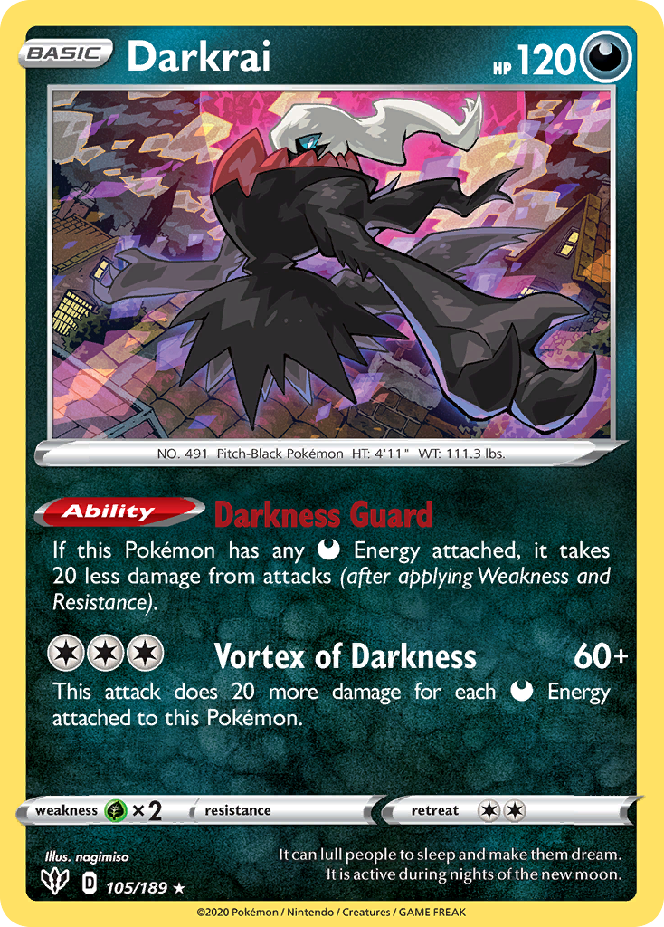 Darkrai (105/189) [Sword & Shield: Darkness Ablaze] | Good Games Adelaide SA