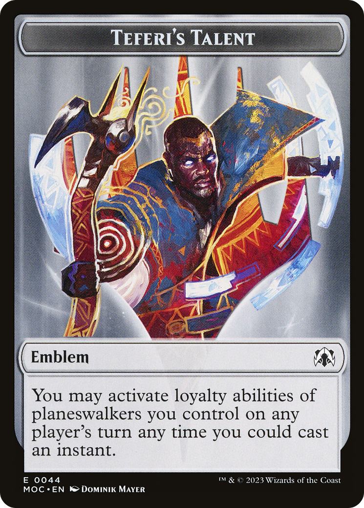 First Mate Ragavan // Teferi's Talent Emblem Double-Sided Token [March of the Machine Commander Tokens] | Good Games Adelaide SA