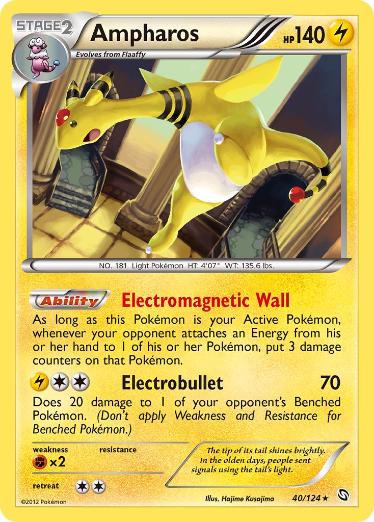 Ampharos (40/124) (Cosmos Holo) (Blister Exclusive) [Black & White: Dragons Exalted] | Good Games Adelaide SA