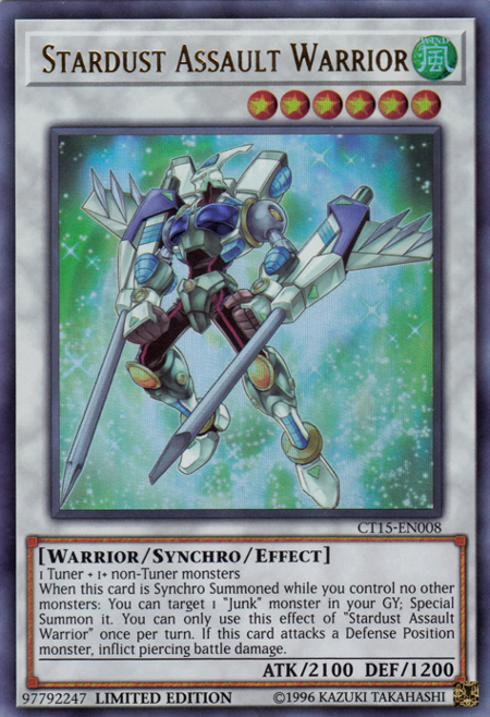 Stardust Assault Warrior [CT15-EN008] Ultra Rare | Good Games Adelaide SA