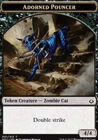 Adorned Pouncer // Warrior Double-sided Token [Hour of Devastation Tokens] | Good Games Adelaide SA