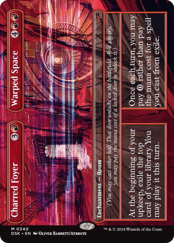 Charred Foyer // Warped Space 340 (Duskmourn: House of Horror)  - Borderless Foil | Good Games Adelaide SA
