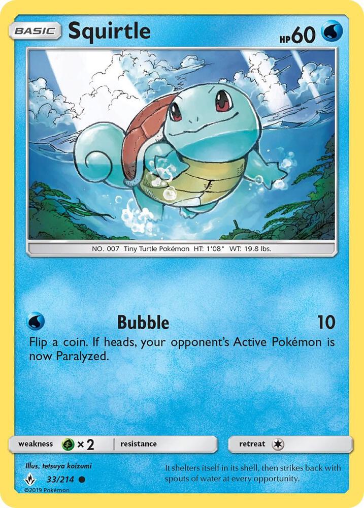 Squirtle 33/214 (SM - Unbroken Bonds)  | Good Games Adelaide SA