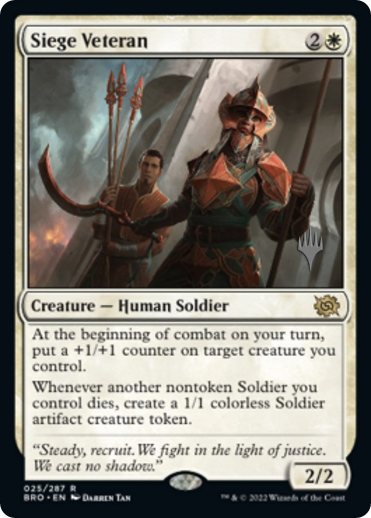 Siege Veteran (Promo Pack) [The Brothers' War Promos] | Good Games Adelaide SA