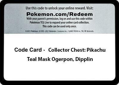 Code Card Collector Chest Pikachu Teal Mask Ogerpon Dipplin  (Miscellaneous Cards & Products)  | Good Games Adelaide SA