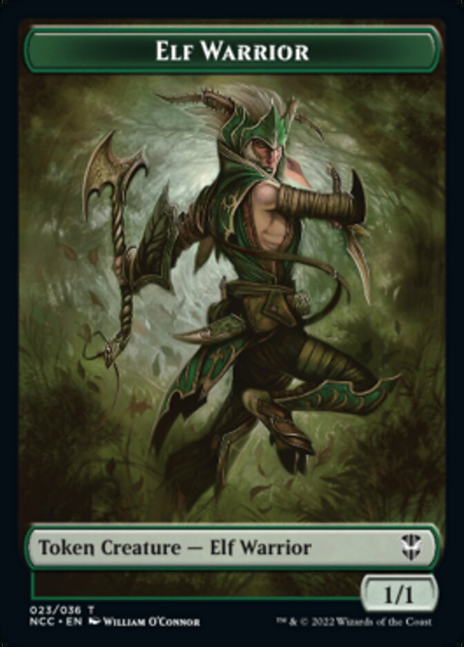 Elf Warrior // Wurm Double-sided Token [Streets of New Capenna Commander Tokens] | Good Games Adelaide SA