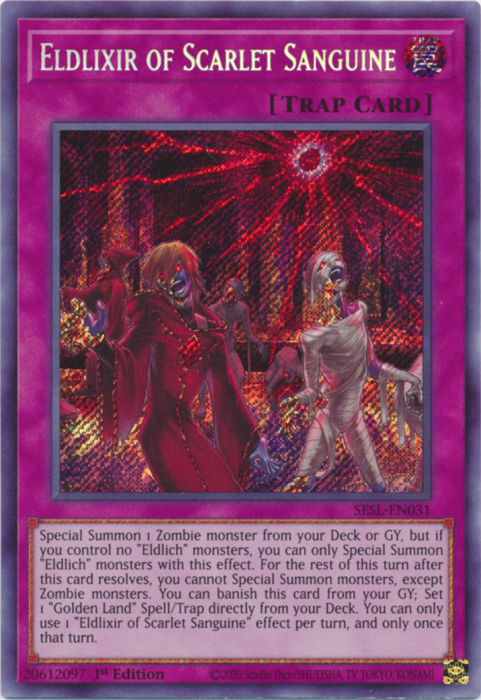 Eldlixir of Scarlet Sanguine [SESL-EN031] Secret Rare | Good Games Adelaide SA