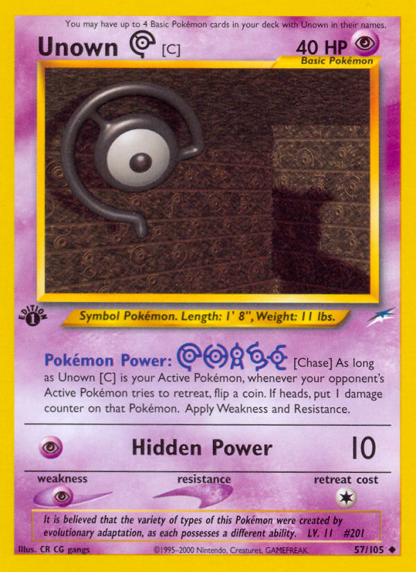 Unown [C] (57/105) [Neo Destiny 1st Edition] | Good Games Adelaide SA