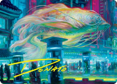 Skyswimmer Koi Art Card (Gold-Stamped Signature) [Kamigawa: Neon Dynasty Art Series] | Good Games Adelaide SA