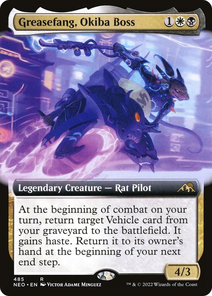 Greasefang, Okiba Boss 485 (Kamigawa: Neon Dynasty)  - Extended Art Foil | Good Games Adelaide SA