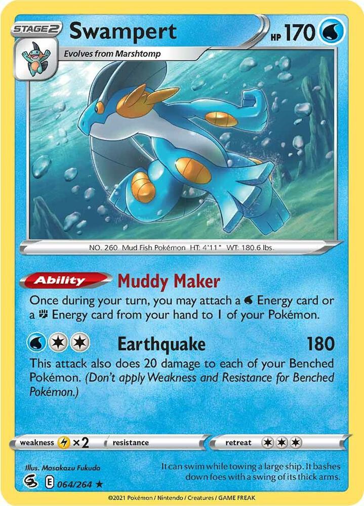 Swampert 064/264 (SWSH08: Fusion Strike)  - Holofoil | Good Games Adelaide SA