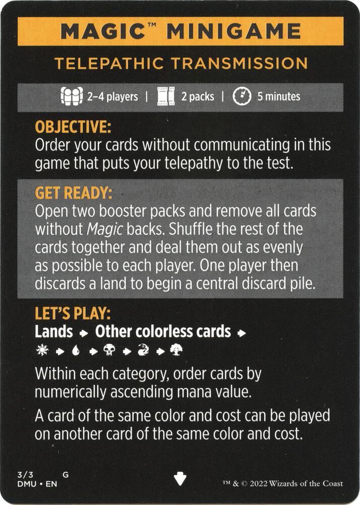 Magic Minigame Telepathic Transmission 3 (Dominaria United)  | Good Games Adelaide SA