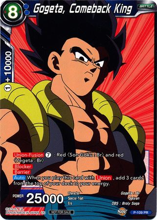 Gogeta, Comeback King (Broly Pack Vol. 3) (P-109) [Promotion Cards] | Good Games Adelaide SA