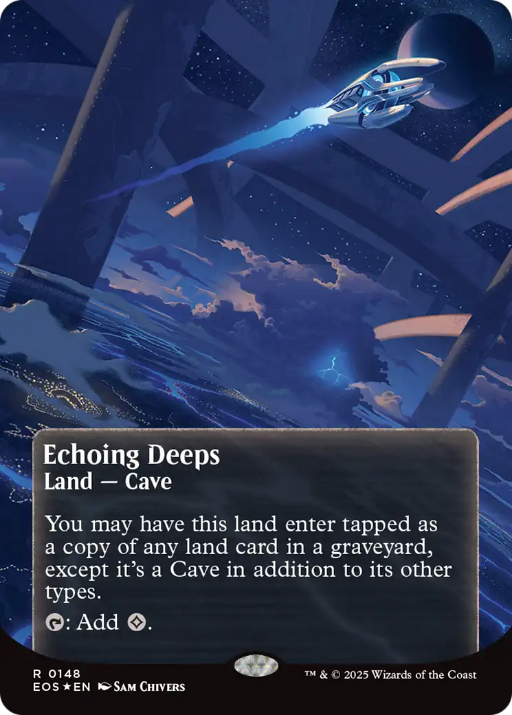 Echoing Deeps (0148) (Borderless) (Galaxy Foil) [Edge of Eternities: Stellar Sights] | Good Games Adelaide SA
