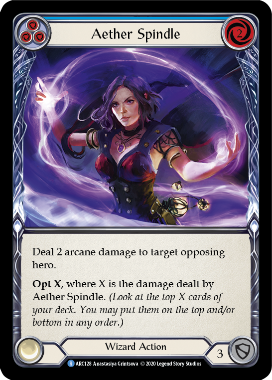 Aether Spindle (Blue) [U-ARC128] Unlimited Rainbow Foil | Good Games Adelaide SA