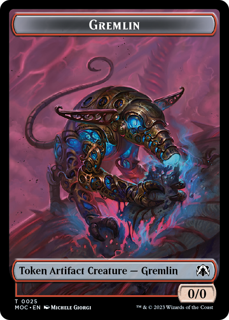 Treasure // Gremlin Double-Sided Token [March of the Machine Commander Tokens] | Good Games Adelaide SA