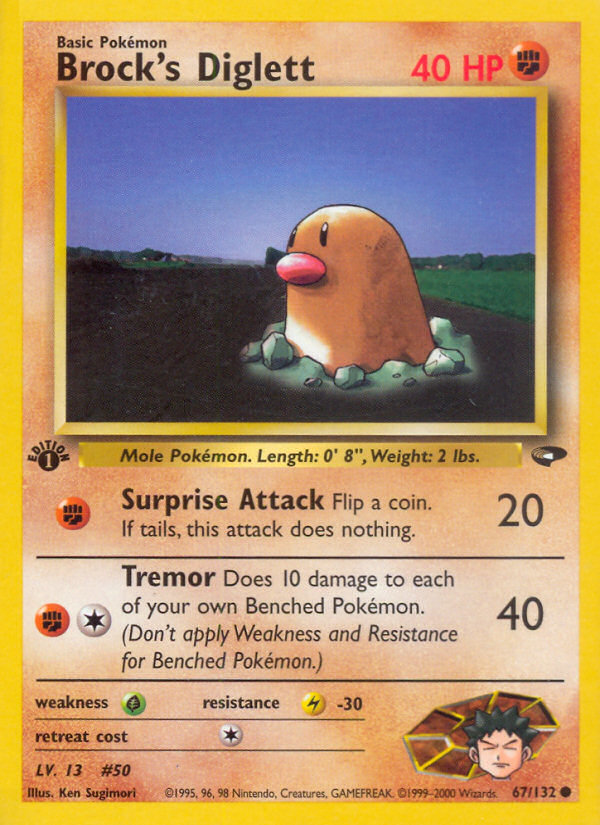 Brock's Diglett (67/132) [Gym Challenge 1st Edition] | Good Games Adelaide SA