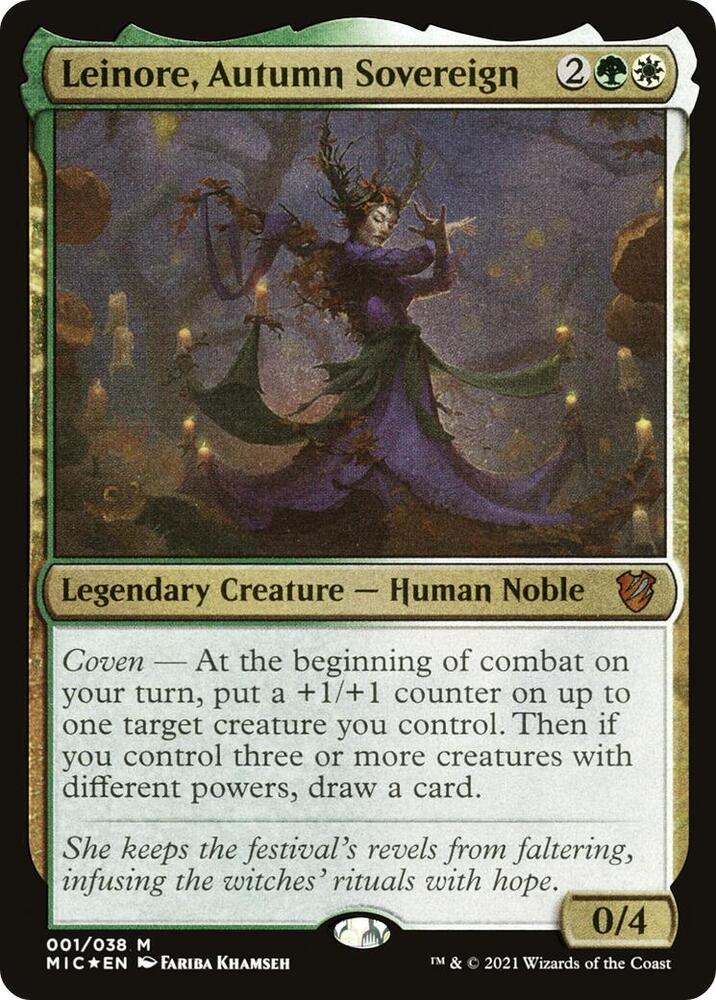Leinore Autumn Sovereign Display Commander Thick Stock 1 (Commander: Innistrad: Midnight Hunt)  - Foil | Good Games Adelaide SA