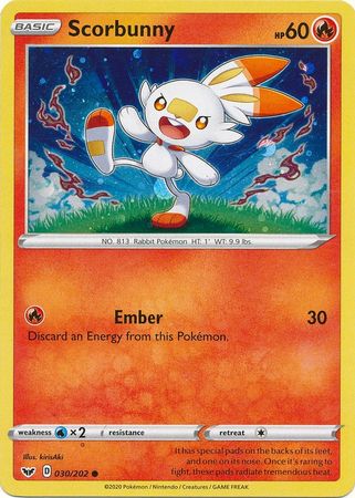 Scorbunny (030/202) (Cosmos Holo) [Sword & Shield: Base Set] | Good Games Adelaide SA