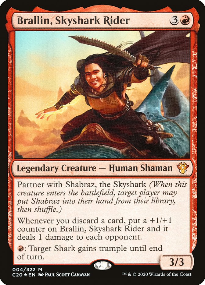 Brallin, Skyshark Rider [Commander 2020] | Good Games Adelaide SA