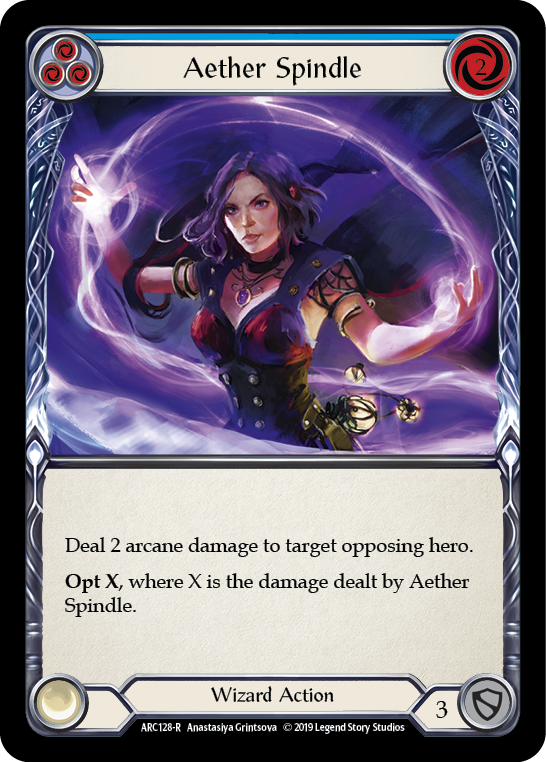Aether Spindle (Blue) [ARC128-R] 1st Edition Rainbow Foil | Good Games Adelaide SA