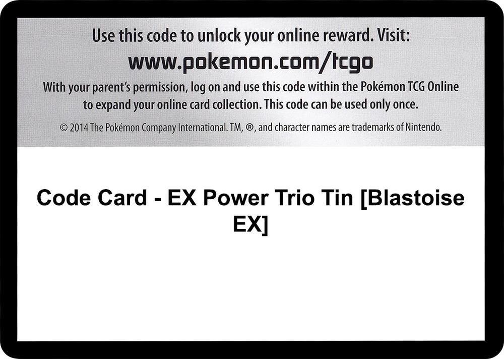 Code Card EX Power Trio Tin Blastoise EX  (XY - Furious Fists)  | Good Games Adelaide SA
