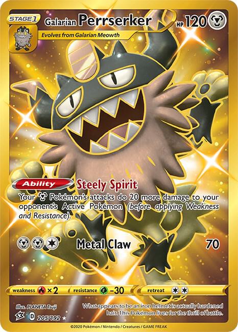 Galarian Perrserker Secret 205/192 (SWSH02: Rebel Clash)  - Holofoil | Good Games Adelaide SA
