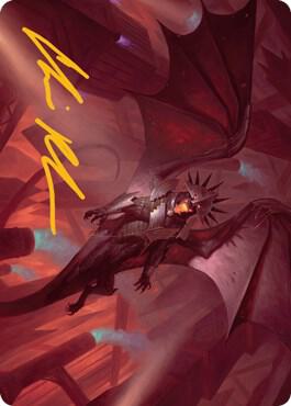 Ziatora the Incinerator Art Card Gold Stamped Signature 33 (Art Series: Streets of New Capenna)  | Good Games Adelaide SA