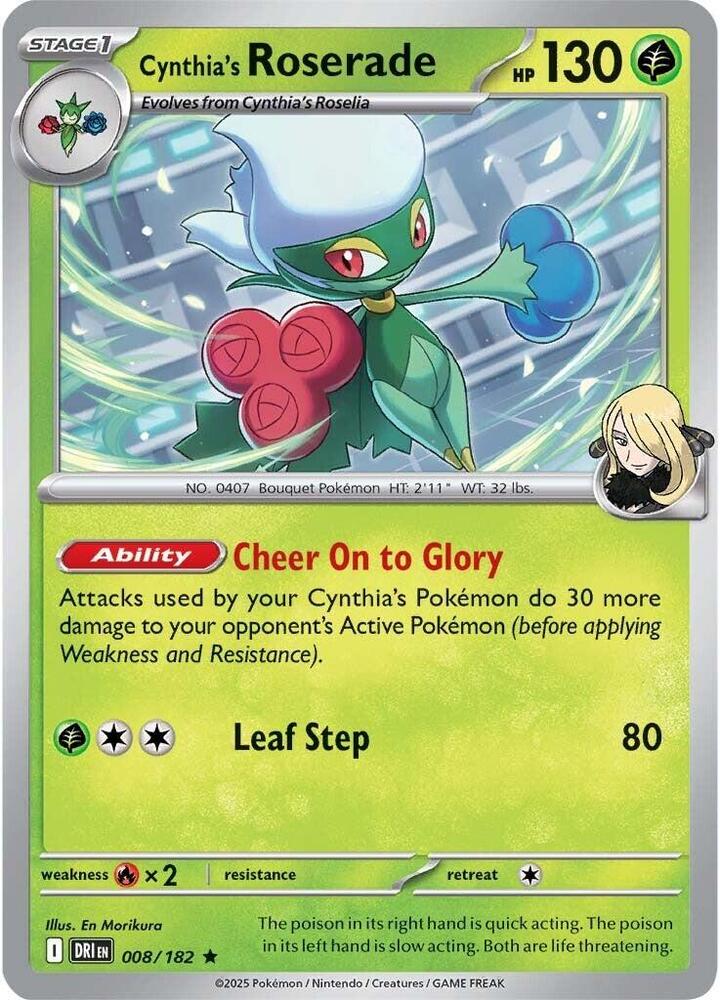 Cynthia's Roserade 008/182 (SV10: Destined Rivals)  - Holofoil | Good Games Adelaide SA