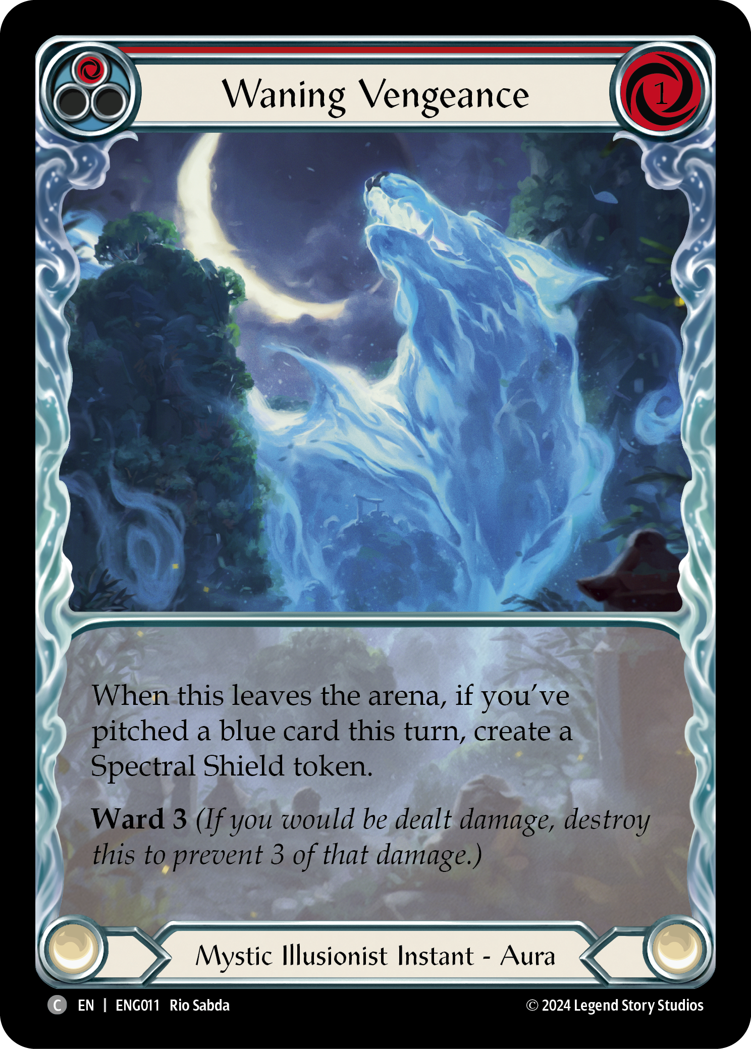 Waning Vengeance (Red) [ENG011] (Part of the Mistveil Enigma Blitz Deck) | Good Games Adelaide SA