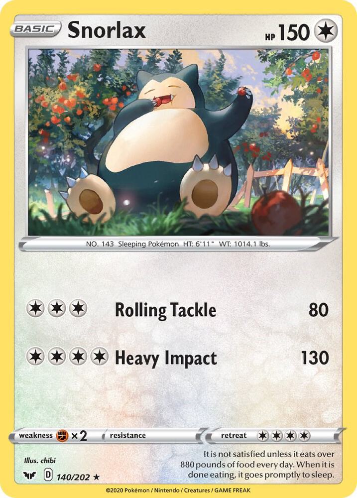 Snorlax 140/202 (SWSH01: Sword & Shield Base Set)  | Good Games Adelaide SA