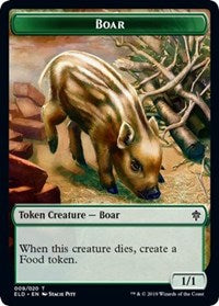 Boar // Food (16) Double-sided Token [Throne of Eldraine Tokens] | Good Games Adelaide SA
