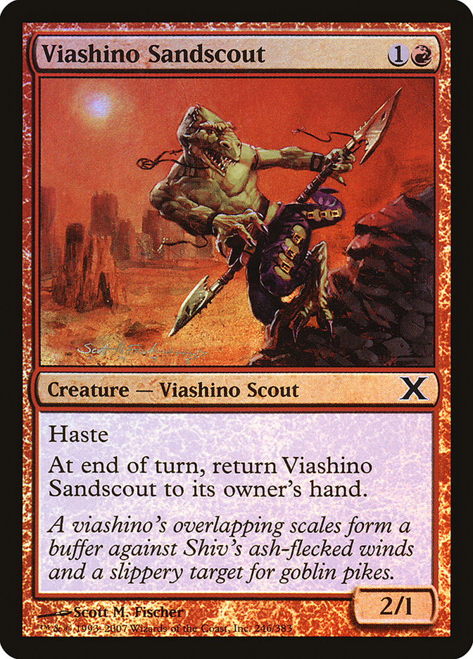 Viashino Sandscout (Premium Foil) [Tenth Edition] | Good Games Adelaide SA
